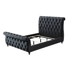 Brand New Black Velvet Queen Platform Bedframe