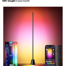 RGB Floor Lamp, Smart LED Corner Lamp for Living Room Bedroom, 16 Million DIY Colors Standing Lamp with Music Sync App & Remote Control, Cool Modern M