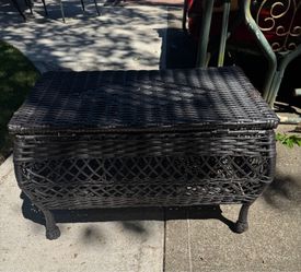 Wicker look storage table
