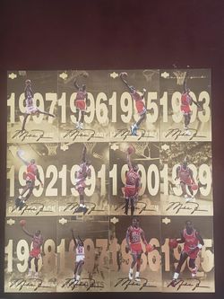 Michael Jordan 1998 Upper Deck Gatorade Complete Set Of 12 Jumbo Gold Cards