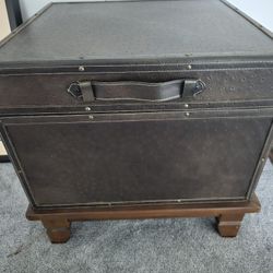 Vintage Leather Chest Storage Unit