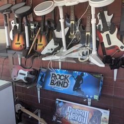 Guitar Hero & Rock Band Controllers And Drums