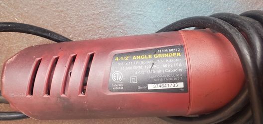 Chicago Electric Power Tool 4 1/2 Inch Angle Grinder 
