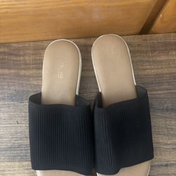 Black Comfort Slide Sandals – Women’s Size 9 Wide – $10 OBO