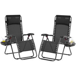 26" Zero Gravity Recliners Adjustable Set of 2, New Black