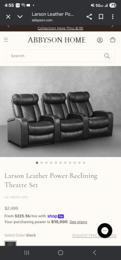 Larson Leather Power Reclining Theatre Set