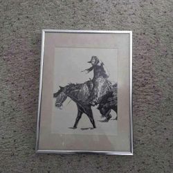 Framed Cowboy Art Print