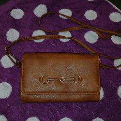 Generic Vinyl Wo.ans Crossbody Wallet w/ Metal Horsebit Detai