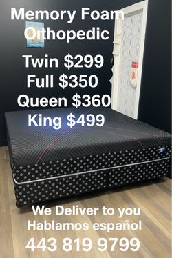 🛌 Queen Mattress Memory Foam + Box Spring – Free Delivery Today