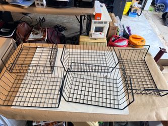 Set of 5 Black Wire Storage Baskets – $20