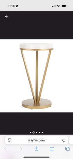 Marble Top And Gold Color Side/End Table