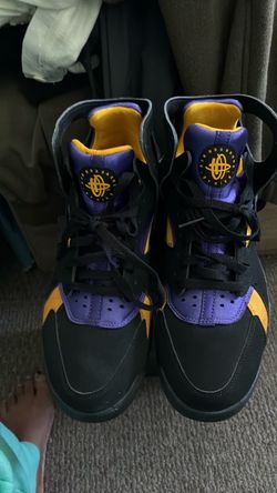 Nike Air Huarache Black Purple Yellow Sneakers