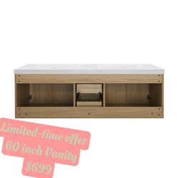 60 inch Vanity with Top #80060D