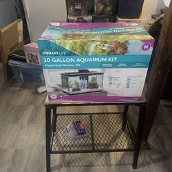 10 gallon fish tank &stand