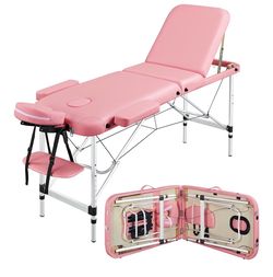 Pink esthetician/massage table