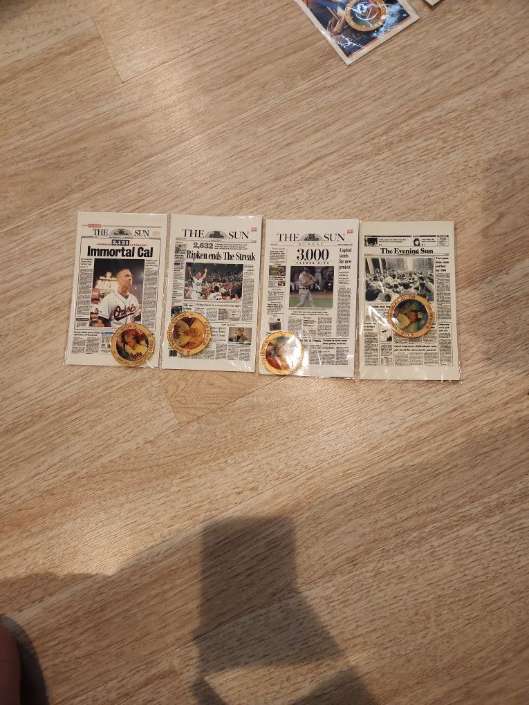 Cal Ripken Baltimore Sun Article With Commemorative Challenge Coins.