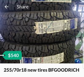 255/70r18 new tires BFGOODRICH