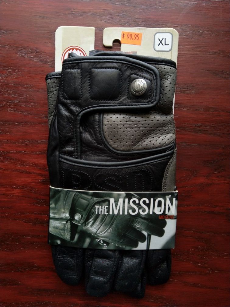 Motorcycle gloves Roland Sands Design RSD Black Grey