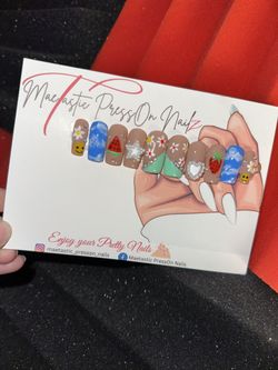 🍉 Berry Happy Vibes Press-On Nails Handmade by Maetastic 🌸🍓