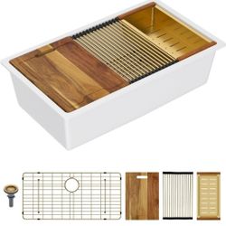 Lordear 30 Inch White Kitchen Sink Granite Composite Undermount Kitchen Sink