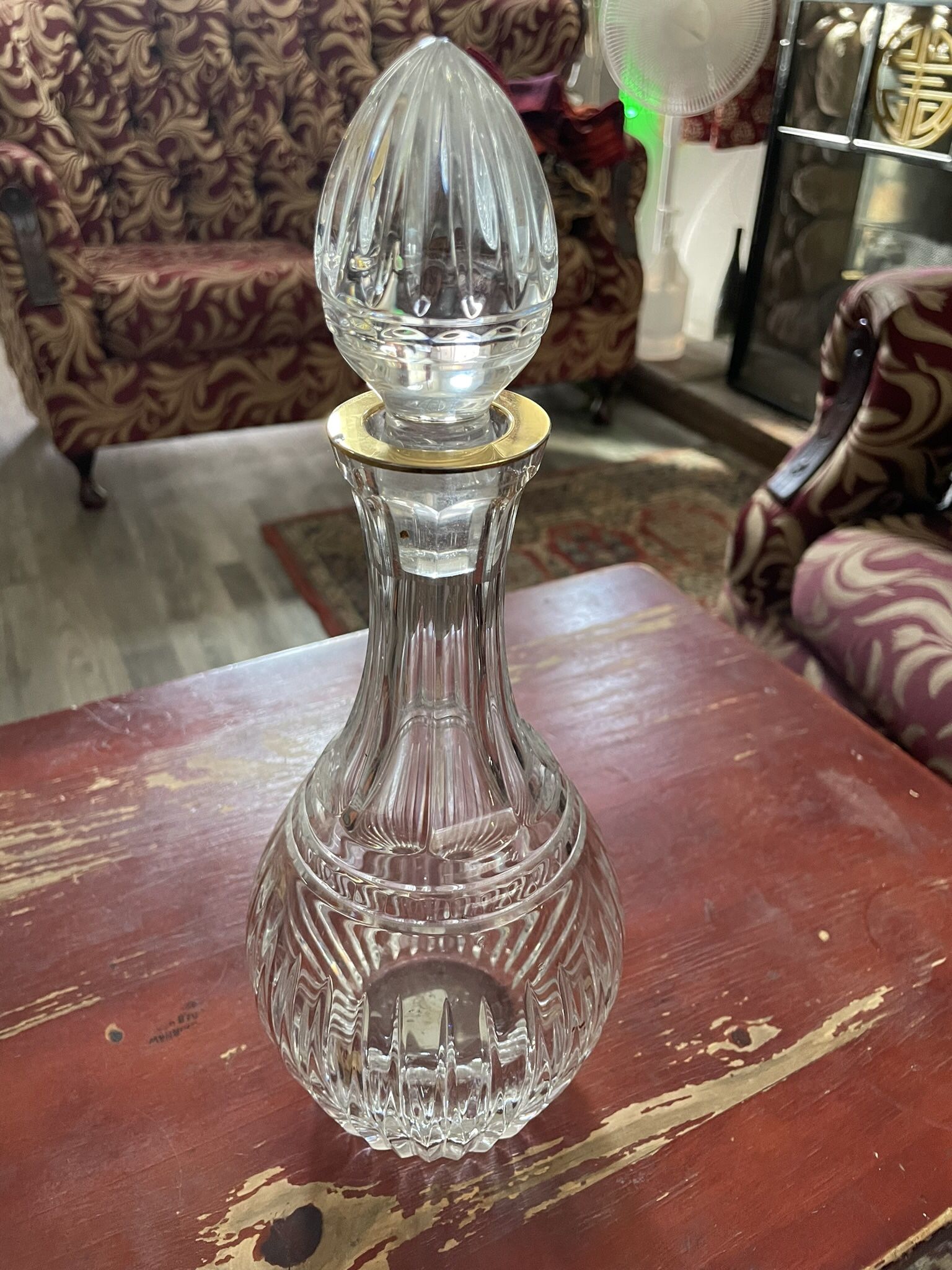 Only $185 Selling my Decanter & Stopper in the Hanover Gold pattern by Waterford