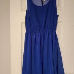 Divided Royal Blue Dress 4