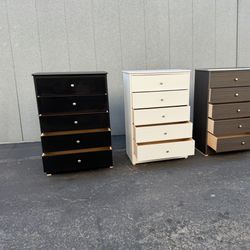 White Chest 5 Drawer Dresser 