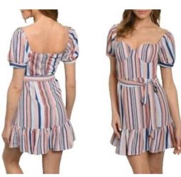 Women's Off Shoulder Striped Mini Dress. NWT, Size Medium