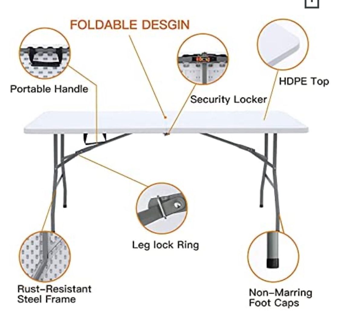Lifetime 4-Foot Folding Table 