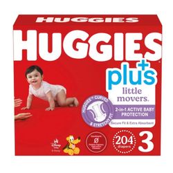 Huggies Sz 3 (204 Ct)