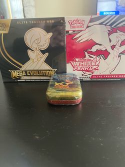 New Unopened Pokemon Mega Evolution ETB, White Flare ETB, and Ascended Heroes Tin