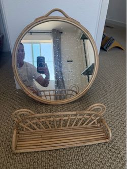 H&M kids bamboo mirror and shelf