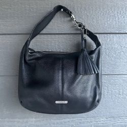 Coach Avery Black Pebbled Leather Hobo Shoulder Bag Purse Handbag Minimalist