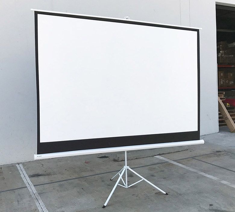 BRAND NEW $65 Portable 100 Inch Tripod Stand Projector Screen Home Theater 16:9 Ratio, 87x49” View Area