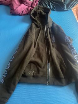 Chrome heart thermal zip up