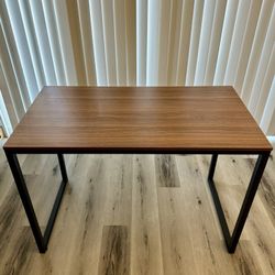 45” Wood Table With Metal Frame 