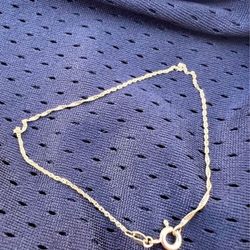 7” 1mm 14k gold Singapore link bracelet