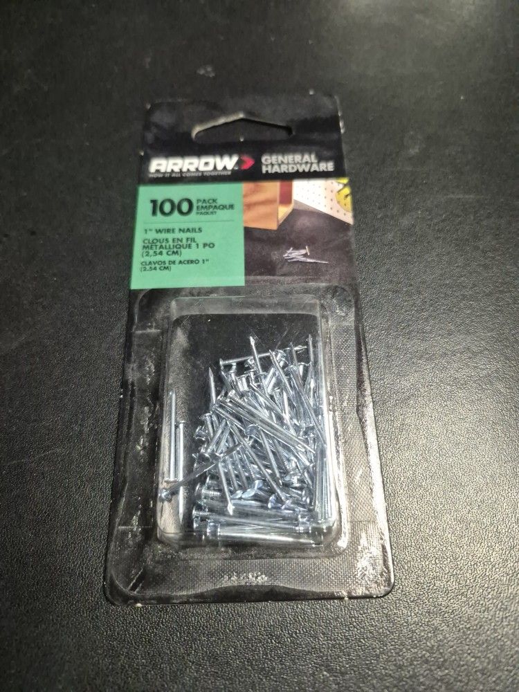 Arrow - 160457; 1" Wire Nails, 100 Pcs. New