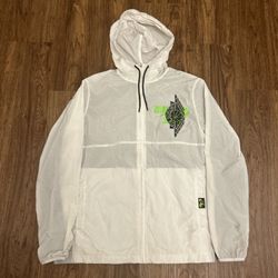 Michael Jordan Air Jordan Wings Classic Nylon Full Zip Men’s Jacket (White-Grey-Black-Neon/Green-Red)