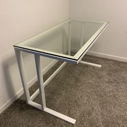 Crate & Barrel Pilsen Salt Glass Topped Desk
