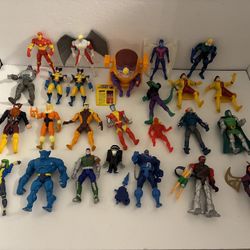 Vintage Marvel X-Men Spiderman Action Figures 1990's ToyBiz Lot