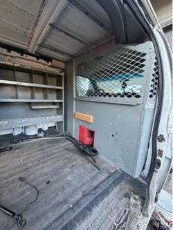 Chevrolet Express cab divider + shelf system + floor cover