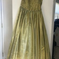 Elegante Vestido Tornasol Oro Y Azul L