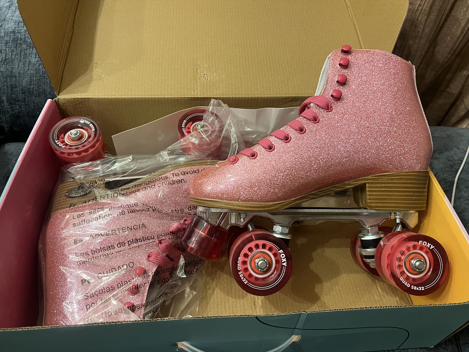 Pink Glitter Roller Skates Brand New