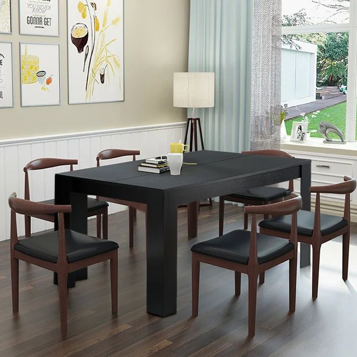 Black Wood Dining Table 