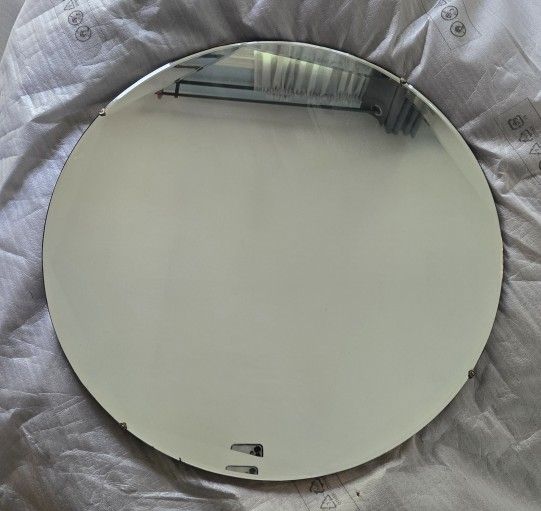 Antique Beveled Round Mirror
