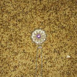 DGS BRAND Vintage Sterling Silver With Amythyst Stone Pendent