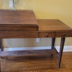 Antique Solid Walnut Teacher Desk