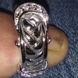 925..belt Buckle Ring .with Daim. Size. 8.new