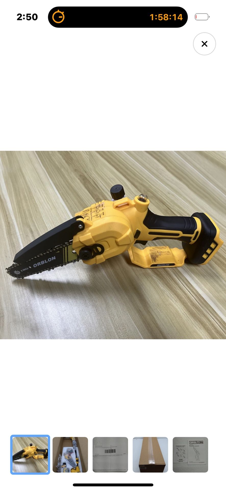 Orblon OCSS6 6 inch Mini Chainsaw And Rotatable Extension Pole